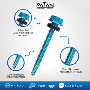 Skrup Roofing WILSON SDS + Seal Karet Putih