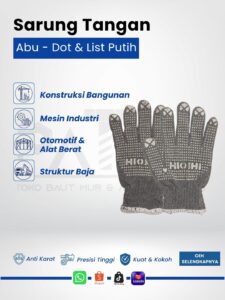 Sarung Tangan Dot dan Lis Putih