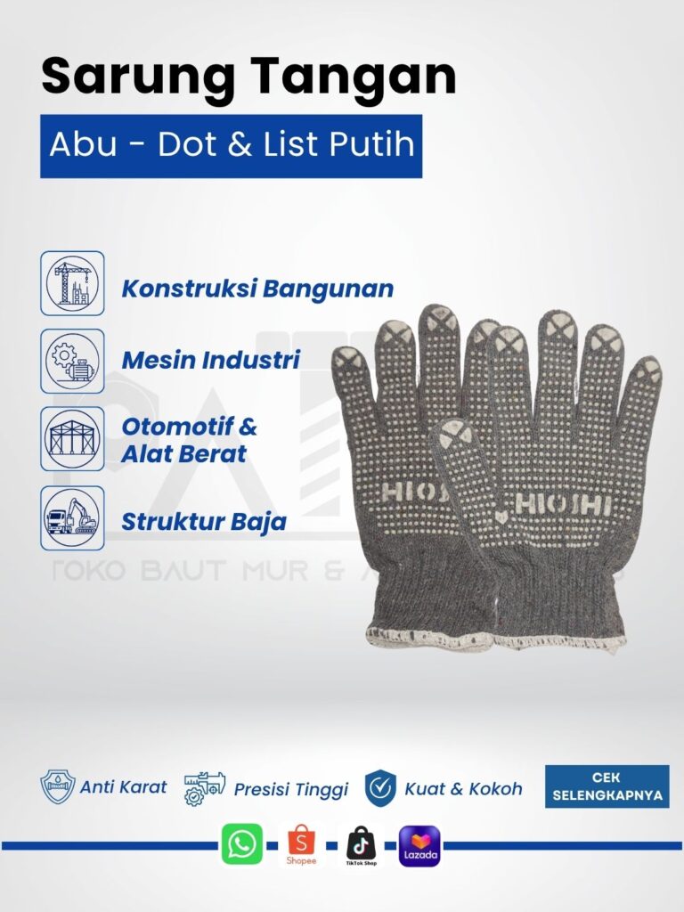 Sarung Tangan Dot dan Lis Putih